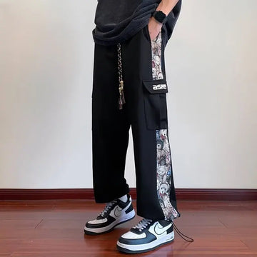 Aidase Streetwear Embroidery Men Pants Four Seasons New Casual Jogging Pants Men Patchwork Fashion Straight Trousers for Men 5XL aidase-shop